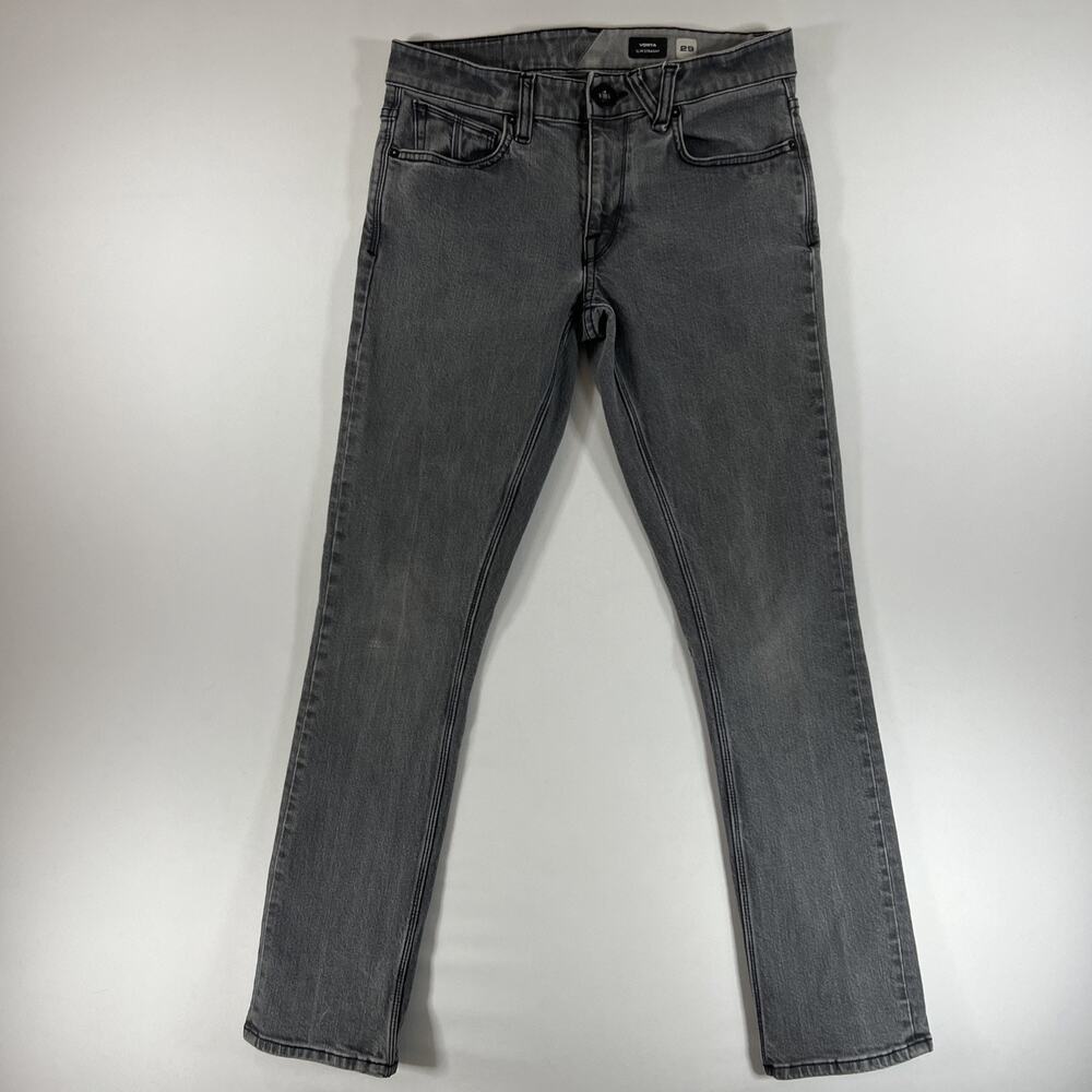 Volcom Vorta Slim Straight Jeans Mens 29x31 Gray Skate Denim Stretch